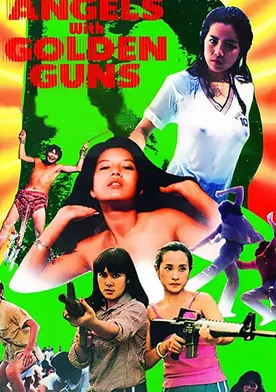 Poster Ángeles con pistolas doradas