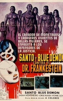 Poster Santo y Blue Demon contra el doctor Frankenstein