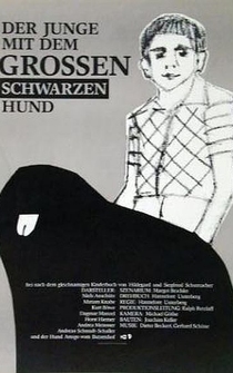 Poster Der Junge mit dem großen schwarzen Hund