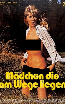 Poster Mädchen die am Wege liegen