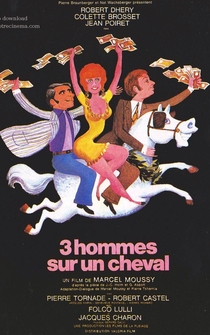 Poster Trois hommes sur un cheval