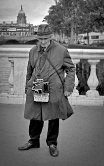 Poster Man on Bridge