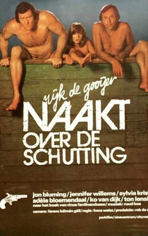 Poster Naakt over de schutting