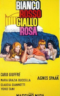 Poster Bianco, rosso, giallo, rosa