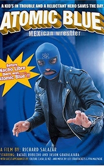 Poster Atomic Blue Mexican Wrestler